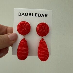 Bubblebar NEW Ruby, red beaded drop earrings